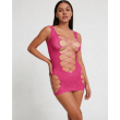 Love In Leather LIN011 Rhinestone Dress One Size - Hot Pink Love In Leather LIN011 Rhinestone Dress One Size - Hot Pink